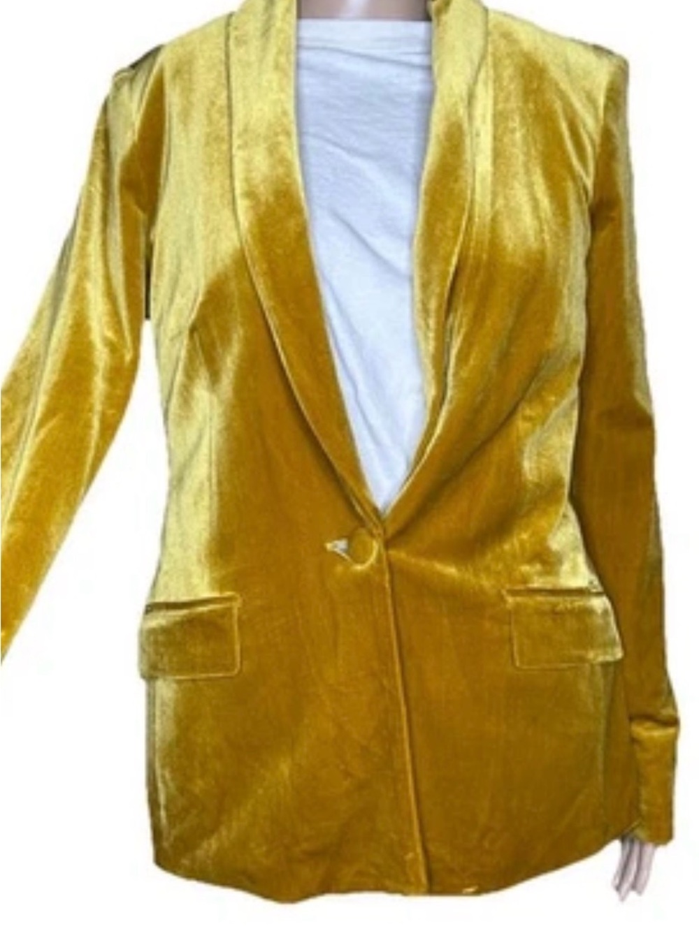 INC international Concepts Vintage Gold Blazer Jacket Womens Size Medium Jacket - Picture 6 of 6